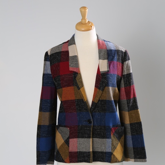 Trendy Colourful Linen Poly Jacket - Picture 3 of 3